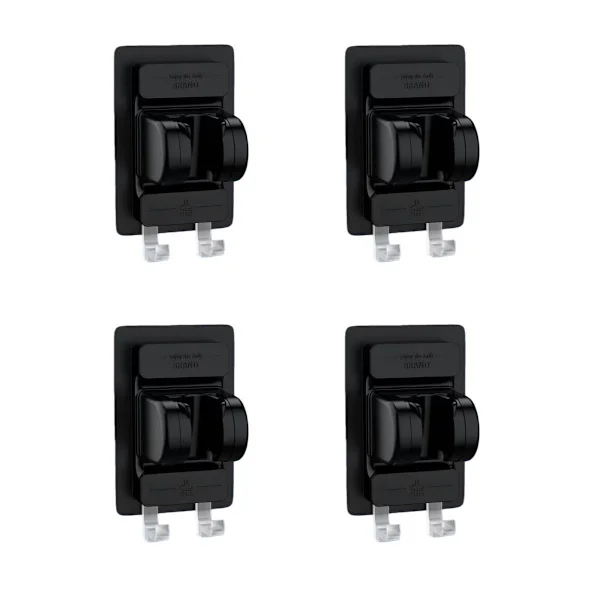 No Drill Dual Hook Shower Holder 4 Pack självhäftande ABS väggfäste justerbar vinkel tvättbar återanvändbar kompatibelt med internationella 1/2 tums a