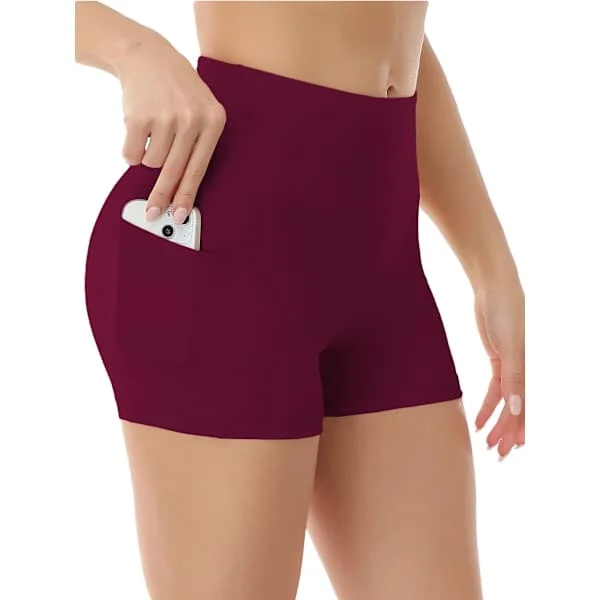 Yogashorts, Damers Shorts, Sidelommer Med Telefonlomme, Høj Talje, Yoga Fitness, Træningsbukser, Undertøj, Flerfarvet Vinrød Vinrød L