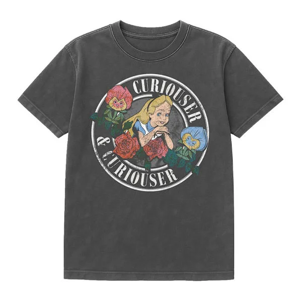 Alice i Underlandet Unisex Vuxen Curiouser Band Vintage Wash T-
