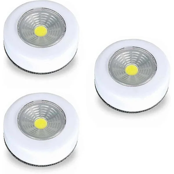 LED Batteridriven Självhäftande Lampa, Självhäftande Skåpslampa, Kök Självhäftande Lampa, LED Skåpbelysning, Batteridriven LED Skåpbelysning 3 Delar