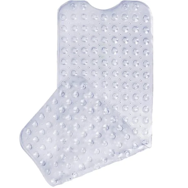 Halkfri badrumsmatta 100x40cm Extra lång badrumsmatta (Transparent vit)