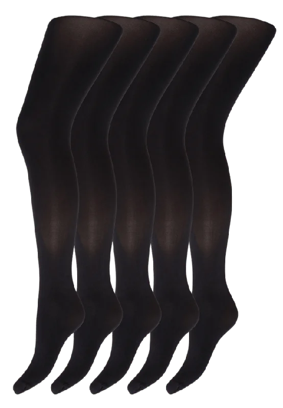 Decoy Strumpbyxor "silk Look" | 5-pack 20 Denier Blå Iris Leggings Dam Svart XL