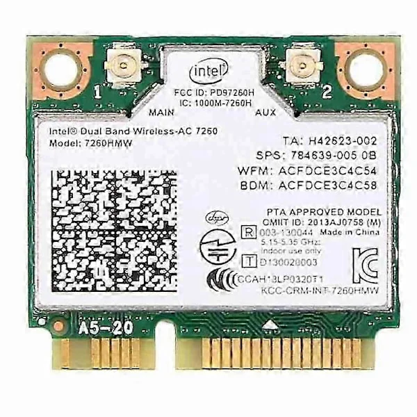 Intel 7260 AC 7260HMW 867 Mbit/s 5G Trådlöst Wifi