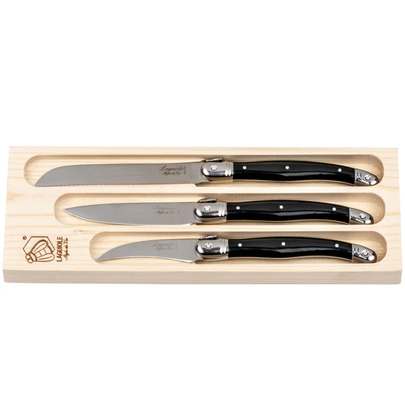 Laguiole style de vie Style de Vie köksknivar 3 st, svart | Matlagning > Köksknivar > Knivset | Bagaren och Kocken