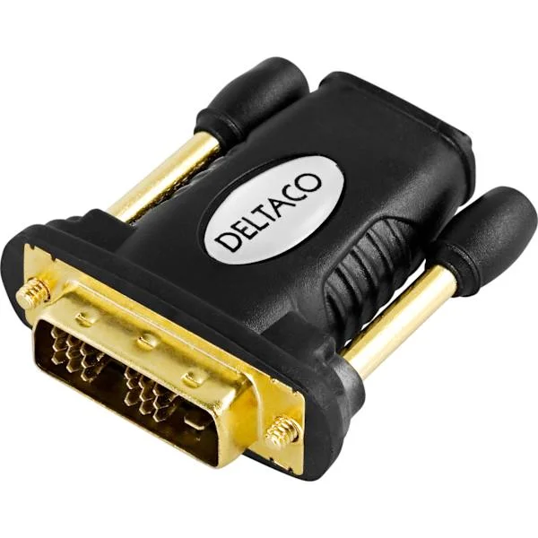 HDMI-adapter, Full HD @60Hz, HDMI 19-pin hun til DVI-D han