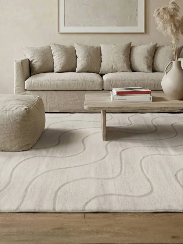 Whisper Rug - White 160X230 Rustic Style