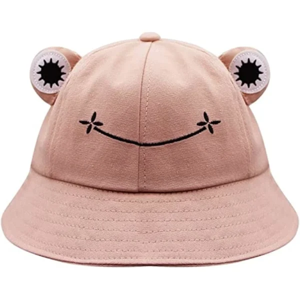 Groda solhat, groda bucket hat herre fiskerhat dame bucket hats til kvinder herrehatte sommerhat Pink L