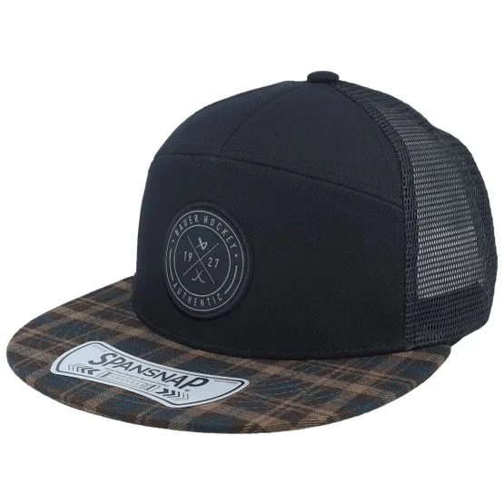 Bauer - Kids Flannel Black Trucker Black Cap - @ Hatstore