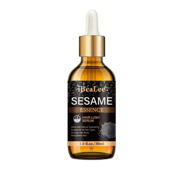 Sort Sesam Hårvækstserum - 30ml, Fugtgivende og Styrkende for Tykkere, Sundere Hår