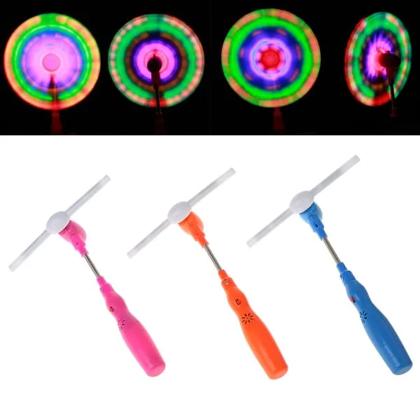 Ljusande väderkvarnspinne med LED-blixtljus för kreativa nyårs utomhusleker