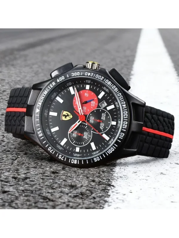 AliExpress - Montres à quartz pour hommes et femmes, montres-bracelets en silicone, horloge de sport, cadeaux pour Ferrari 458 488 599 612 FF F12, 