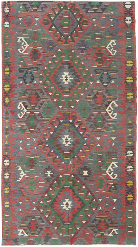 Kilim Vintage Turkish Rug Oriental Red/Grey (Wool, )