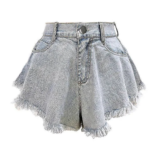 Denim Shorts Ripped High Waist Loose High Quality Tassel JeansCJY