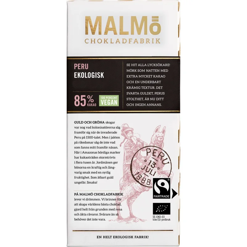 Malmö chokladfabrik Peru 85% | Matlagning > Skafferiet > Choklad > Choklad | Bagaren och Kocken