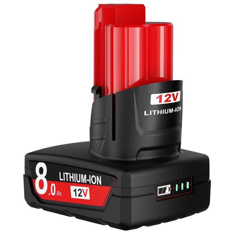 AliExpress - Für Milwaukee M12 Batterie 12V 8,0 Ah Akku mit Licht Für Milwaukee M12 Werkzeuge 48-11-2402 48-11-2401 48-11-2411