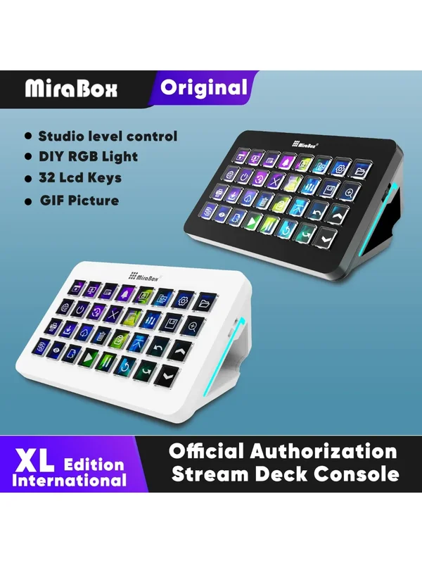 AliExpress - Mirabox XL Stream Deck Console visuelle Clavier macro 32 touches LCD Streamdeck macropad Clavier Stream Desk Deck Dock Contrôleur
