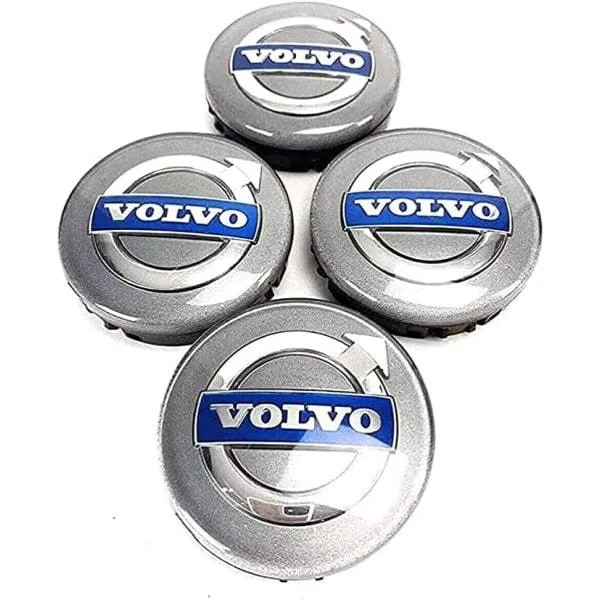 Volvo 02- 64MM 4-pack centrumkåpor Volvo Silver i en storlek-FF-
