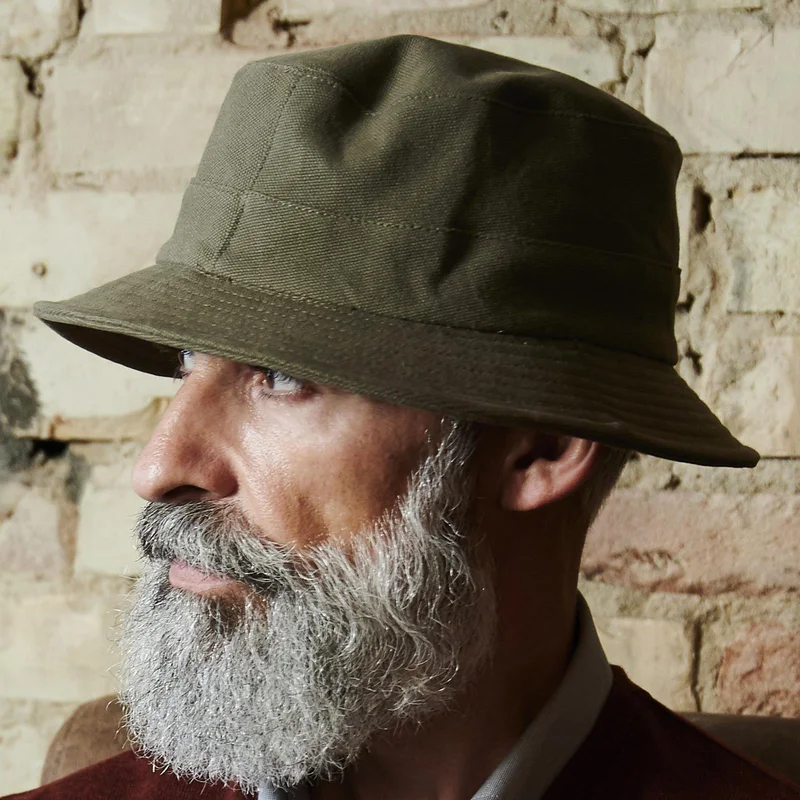 Giotto olivovo-zelený klobú Moda v štýle bucket pre mužov - Bucket klobúky