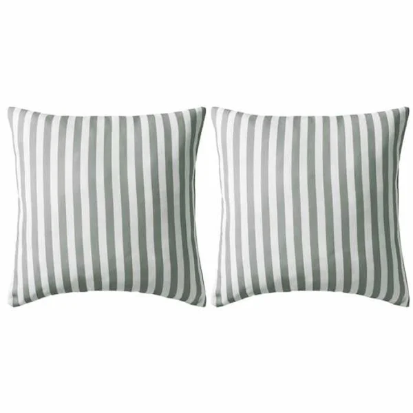 Maison Exclusive - Udendørs pude sæt af 2 Stribet tryk 45 x 45 cm Grå