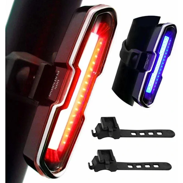 /EA/110 Lumen kraftig cykelbaglygte, USB genopladelig LED-cykellygte med 5 faste/blinkende tilstande,