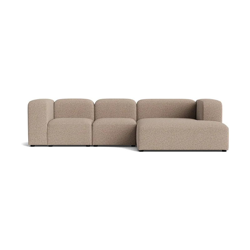 Milo Chaiselongue-Sofa, rechts | 300 cm, Farbe: Puente Greige, Modernes Design, Einfarbiges Muster, Bequeme Polsterung, Stilvoll & Gemütlich