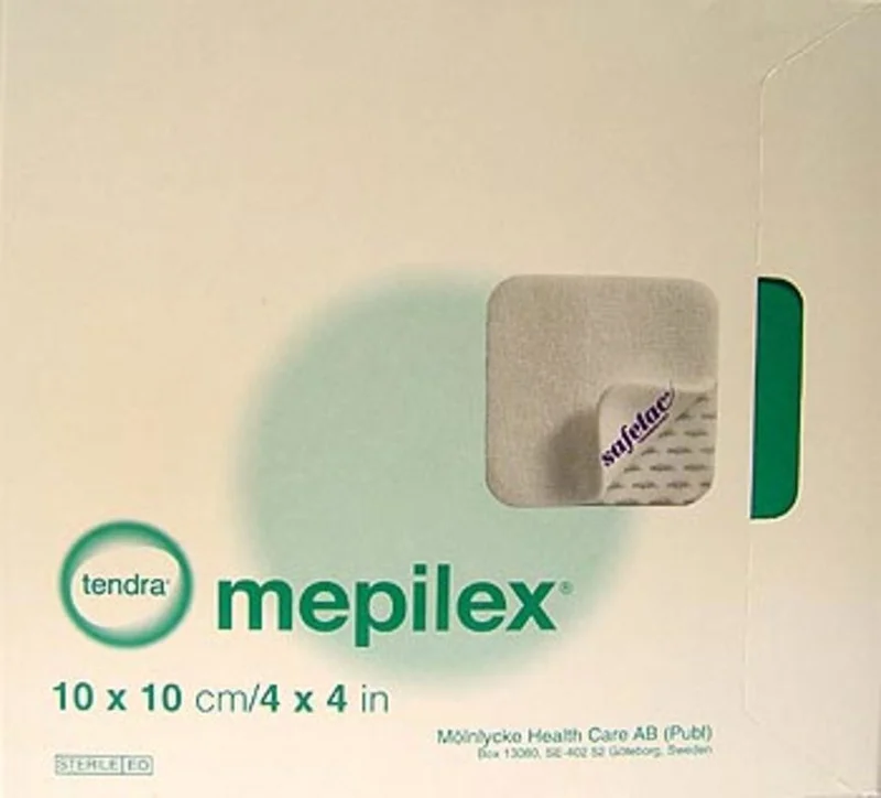 Mepilex Absorberende bandasje 10 x 10 cm, 5 stk.