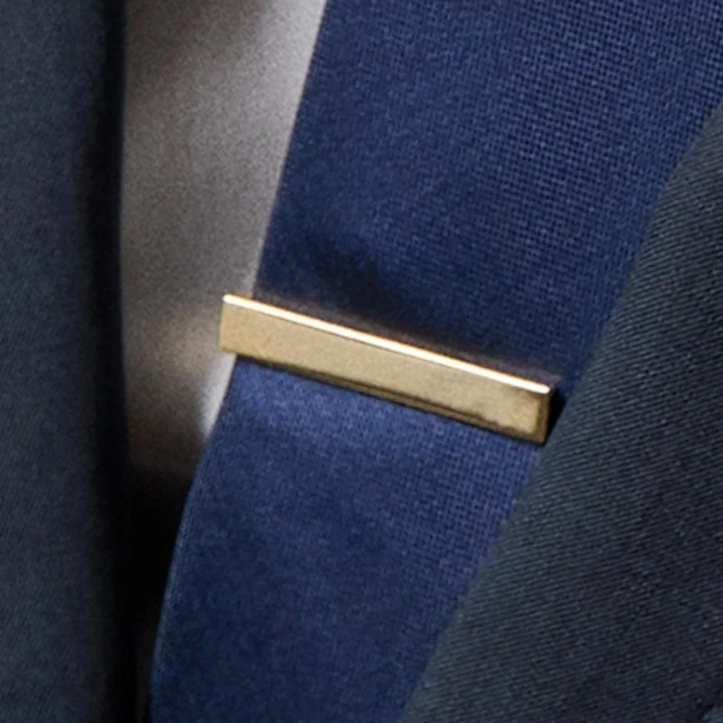 Fermacravatta lucido color oro da 4 cm per uomini - Fermacravatta per cravatte strette