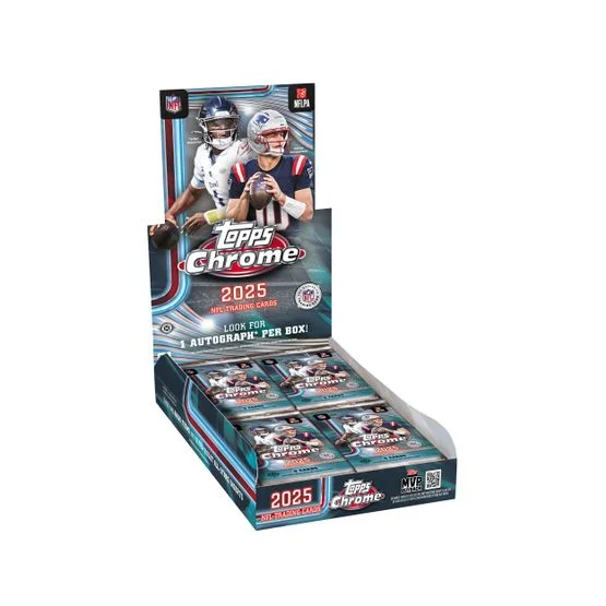 Topps - Topps Chrome American Football 2025 Hobby Box - 20 Packs (80 Cards) Black Trading Cards - @ Hatstore