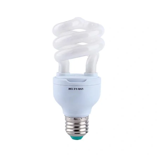 Energibesparende UVB reptillampe - 13W, E27-sokkel