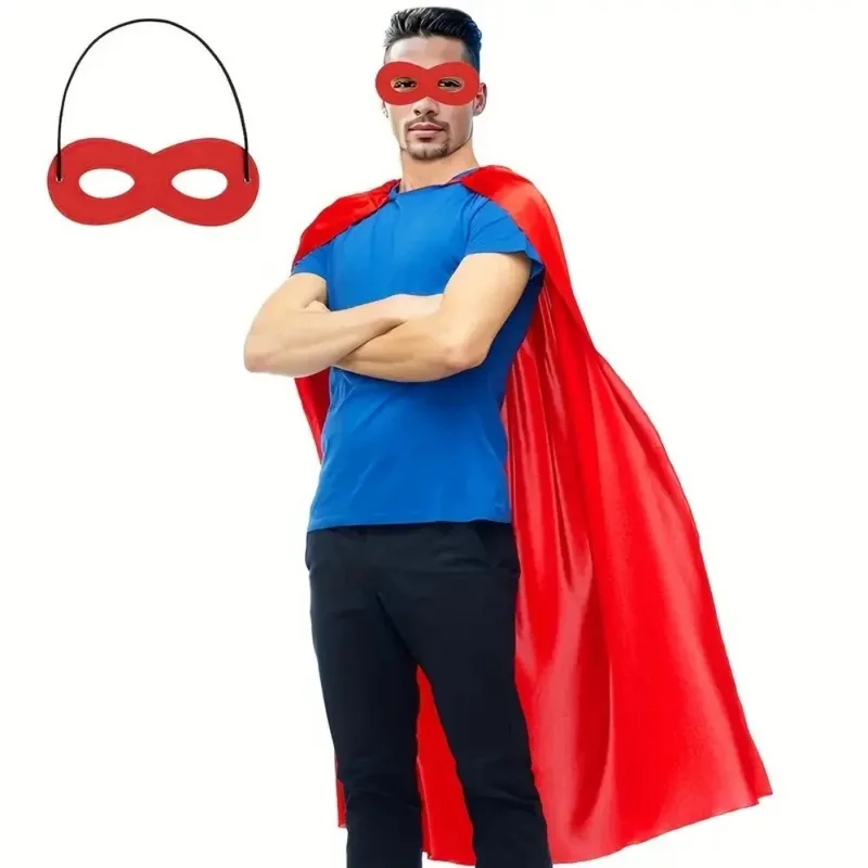 AliExpress - Cape de super-héros pour adulte, couleur unie, avec masque pour les yeux, longue cape, Costume de Cosplay, cape de super-héros 