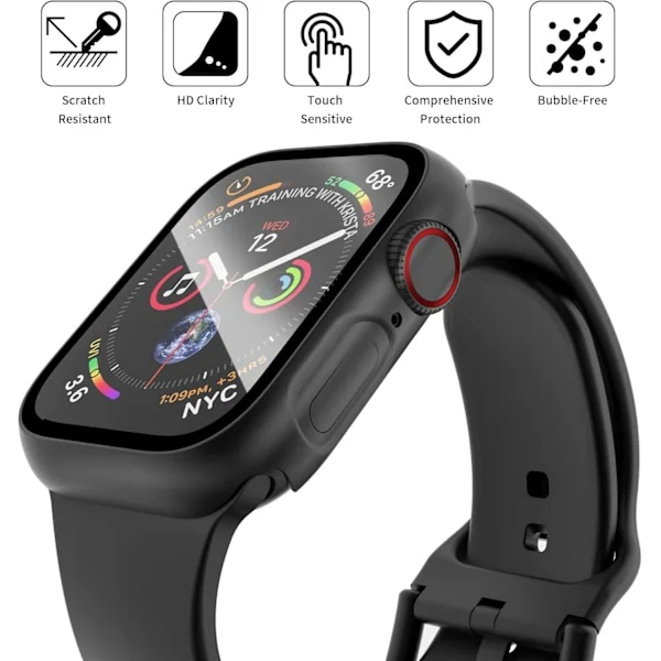 4-pack Skal för Apple Watch 40mm SE Serie 6 5 4 med Härdat Glas