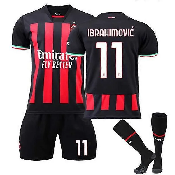 AC Milan Hemma Fotbollströja Träningsdräkt 22/23 Ibrahimovic/THEO 11 - Ibrahimovic Barn 26(140-150CM) S