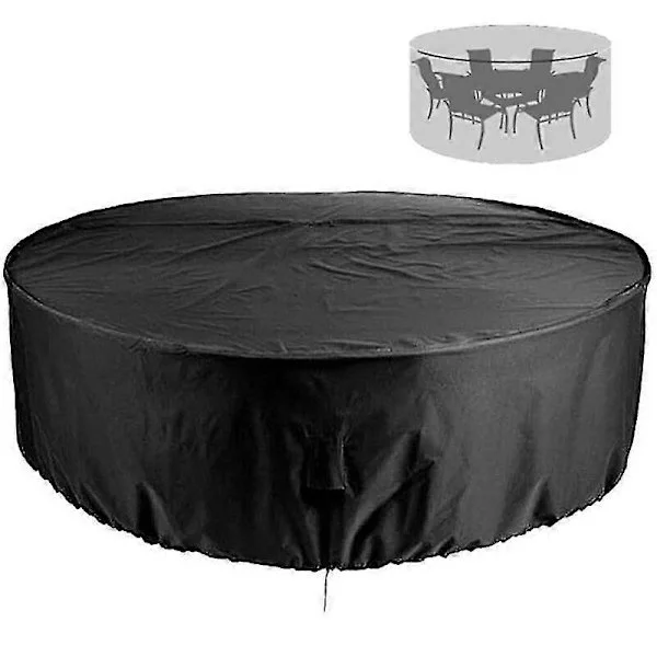 Rund hagebordtrekk Beskyttelsestrekk Rundt hagebord Hagebordtrekk Vanntett og vindtett 210D Oxford Rundt hagebord 130*71cm C[D]