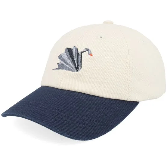 Seeberger - Beige unconstructed Lippis - Kids Paper Black Swan Stone/Navy Washed Dad Cap @ Hatstore