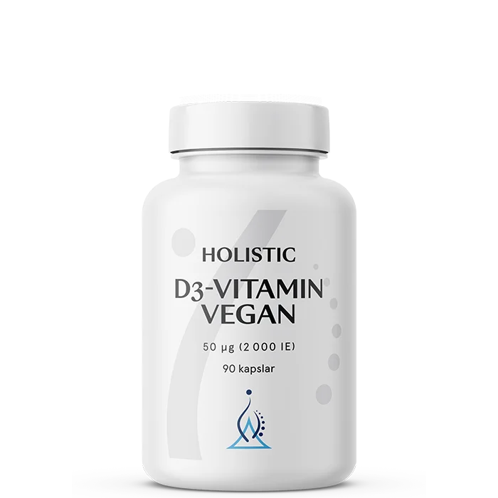 D-vitamin Holistic D3-vitamin vegan 2000IE (50 μg) 90 vegetabiliska kapslar - Bodyman.dk