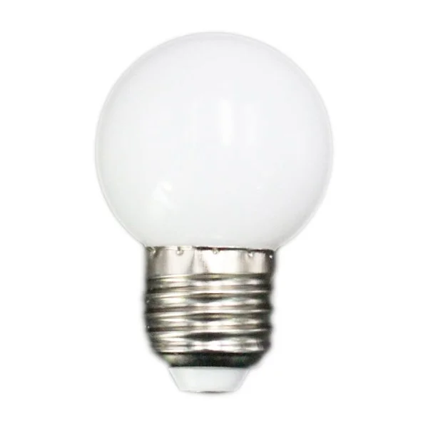 E27 LED-pærer - E27 1w Pe Frost LED Globe Farve Hvid/Rød/Grøn/Blå/Gul Pære 220v -1 stk (Hvid)