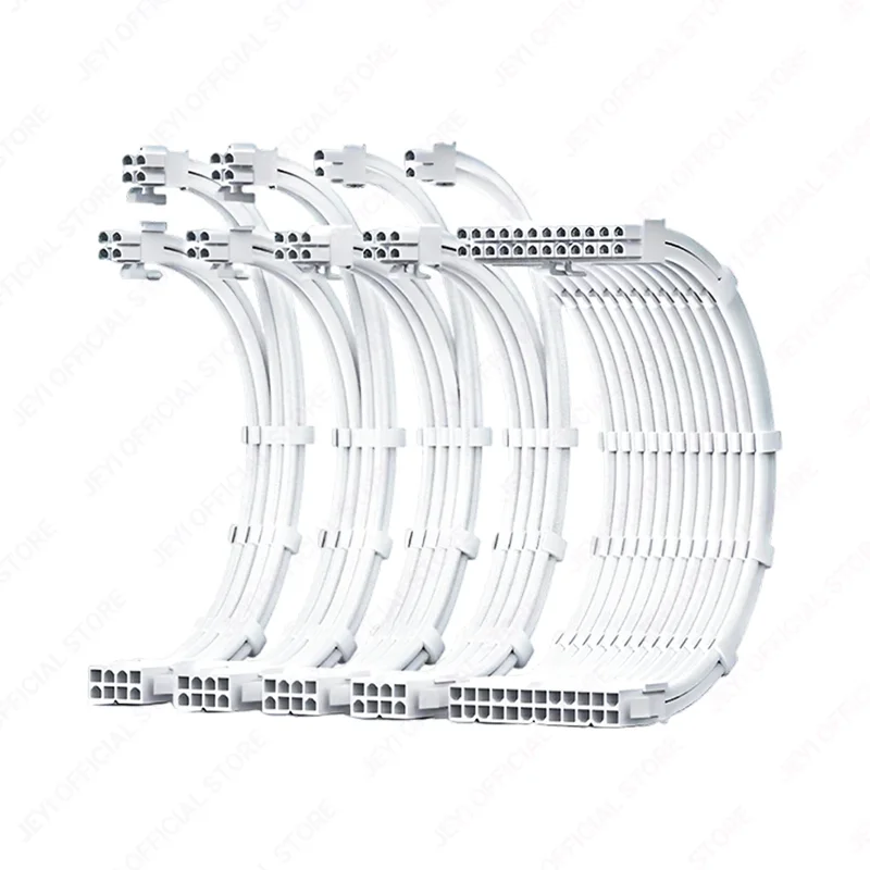 AliExpress - JEYI Netzteil-Verlängerungskabel Einfarbiges Kabelset 24-Pin ATX 8-Pin EPS 6+2-Pin 4+4-Pin PCIe 18AWG Draht Premium Ummantelt mit 