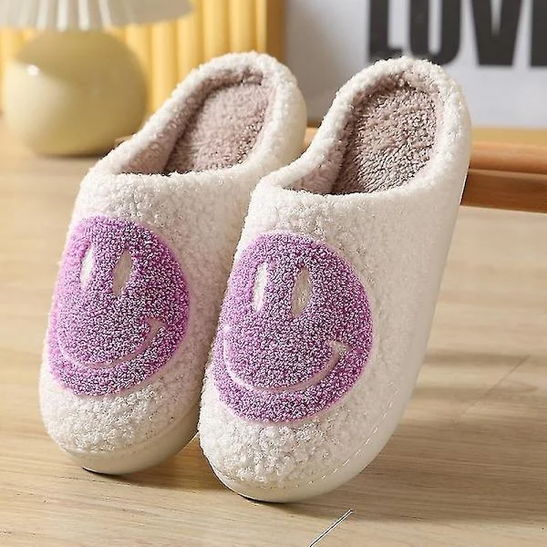 Tøfler Smiley Face Tøfler Dame Smile Tøfler Lilla Purple_max