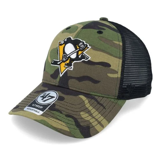 47 Brand - NHL Camo trucker Caps - Pittsburgh Penguins 47 Mvp Camo/Black Trucker @ Hatstore