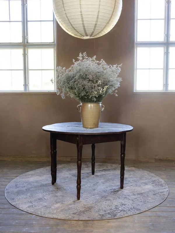 Ritz Ø 150 Small Light Grey Abstract Round Rug