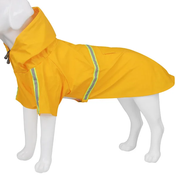 Adjustable Waterproof Dog Raincoat with Hood, Reflective Dog Rain Jacket, Rainwear for Small, Medium, and Large Dogs