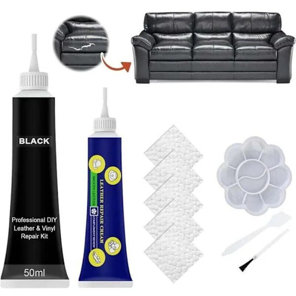Bil læder reparationsmiddel. Møbelrevne og hul læder reparationssæt. Sofa. Bilsæder. Ridse- og revnereparationsmiddel - (50 ml sort)