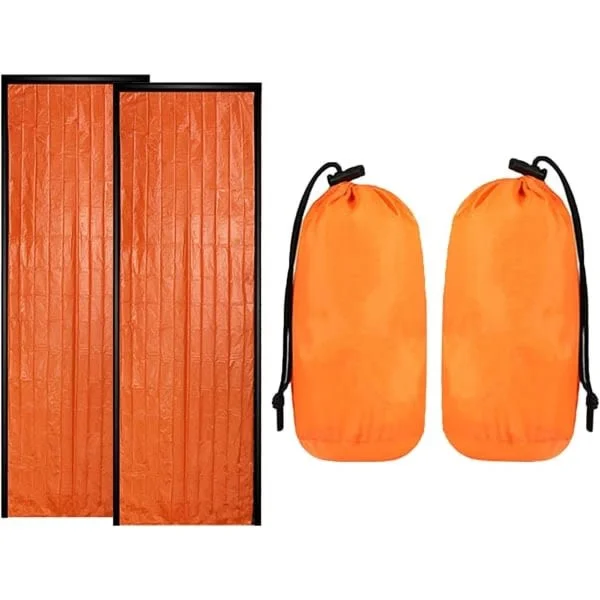Edullinen kampanjaGalaxy Nødsøvnse, 2 kpl Survival Bag, Kevyt vedenpitävä Bivy Bag_CJYCAS