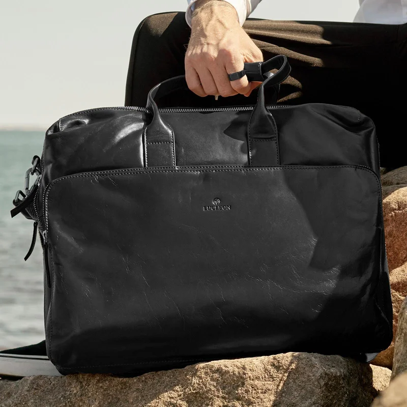 Bandolera grande negra Jasper para hombres - Bolsos de cuero