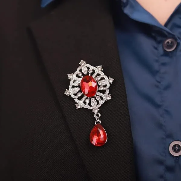 Blå rhinsten lille sølvbroche til unisex kvinder mænd kjole jakkesæt brocher nål bling smykker til særlige lejligheder
