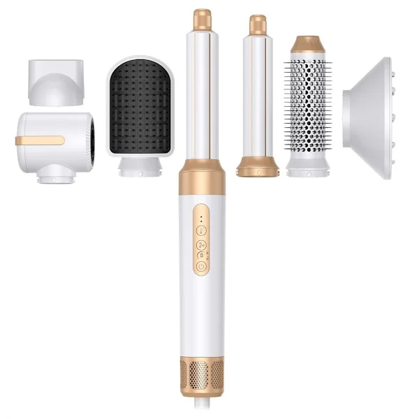 (SC)Ionic Blow Dry Brush, High-Speed Negative Ionic Hair Dryer with Adjustable Temperature Controls, 7 in 1 Multifunctional Hot Air Brush with
