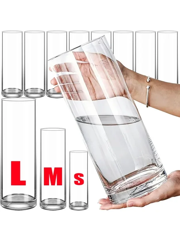 AliExpress - S/M/L Künstliche Acryl-Blumenvase Transparentes Zylinderdesign Langlebig für Blumen und Pflanzen Wohnzimmer Büro Tisch Heim-Dekoration
