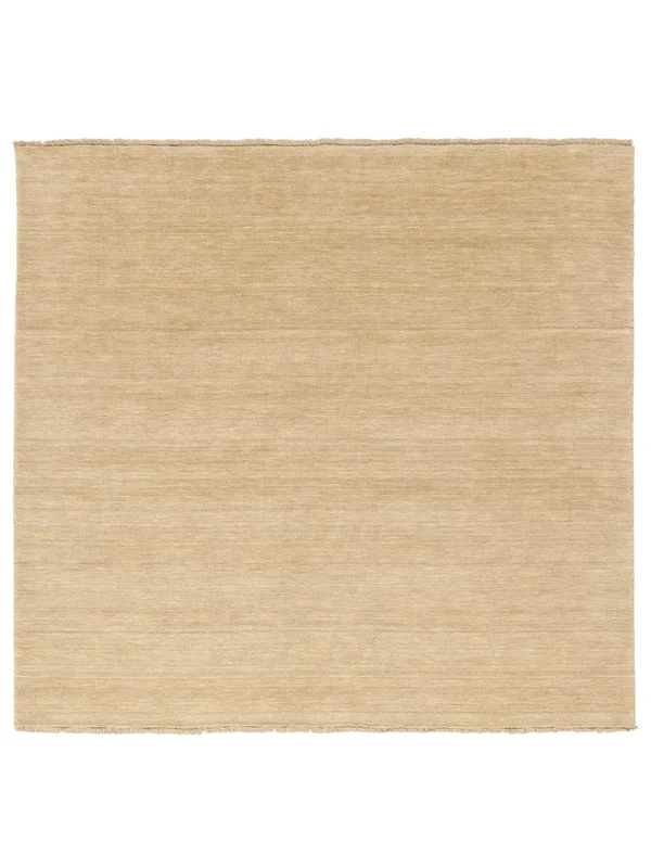 Large Handloom Fringes Rug - Cream Beige 250X250 Wool, Modern Style