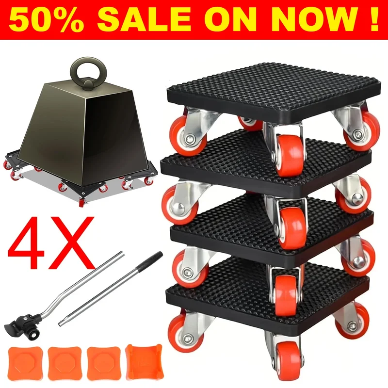 AliExpress - 4er-Pack Schwerlast-Möbelheber, Umzugswerkzeug, Rollenschlepper, Hebevorrichtung, Rollensatz mit 400kg Tragkraft, Drehbare Räder