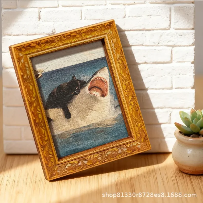 AliExpress - Lustiger Katzen-Hai-Kunst-Kühlschrankmagnet, dekorativer Magnet im Retro-Stil für Kühlschrank, Küche, Schließfach, Büro und als Geschenk.